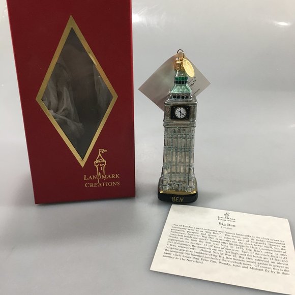 Landmark Creations Big Ben Clock London Glass Ornament 5" NEW Made in Poland - Picture 2 of 9